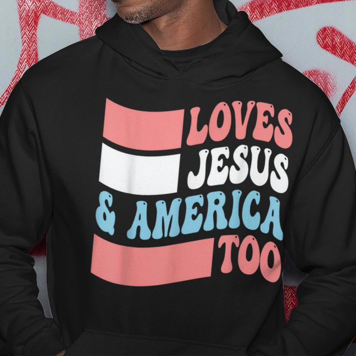 Christian Loves Jesus And America Too 4Th Of July Hoodie Unique Gifts