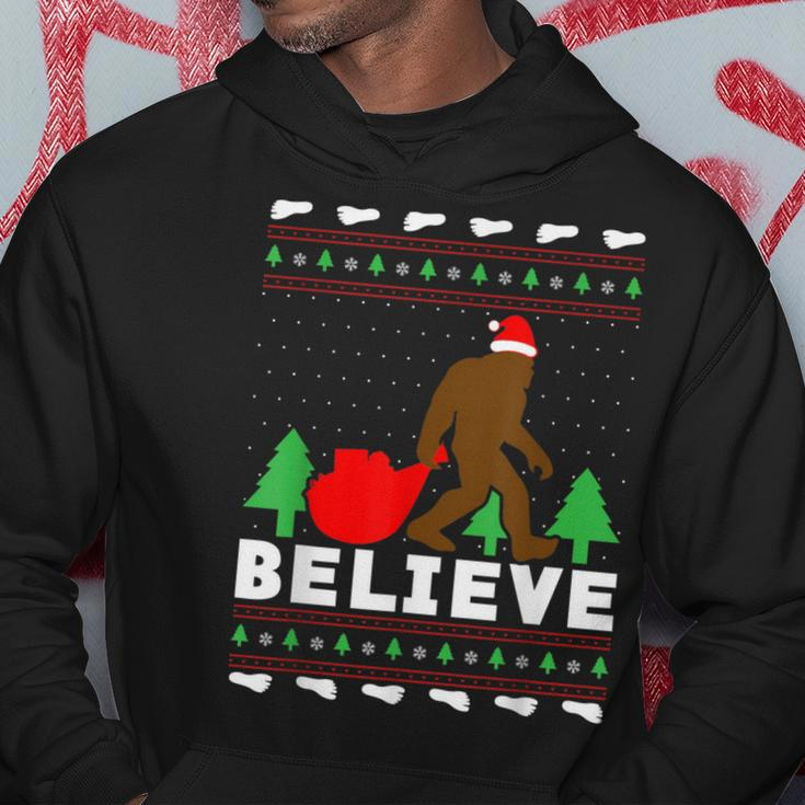 Christmas Believe Bigfoot Ugly Xmas Sweater Hoodie Unique Gifts