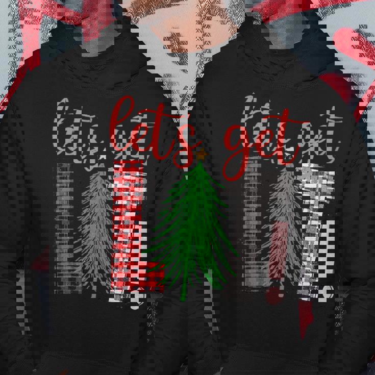 Christmas Let's Get Lit Festive Alcohol Hoodie Unique Gifts