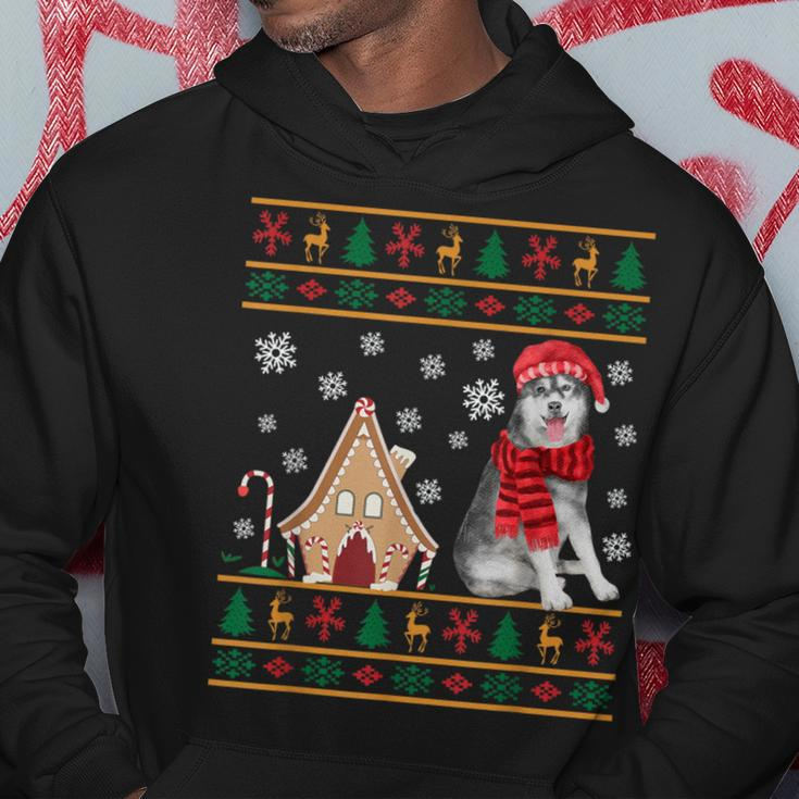 Christmas Ugly Sweater Siberian Husky Santa Hat Reindeers Hoodie Unique Gifts