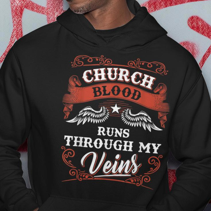 Church Blood Runs Through My Veins Family Christmas Hoodie Funny Gifts