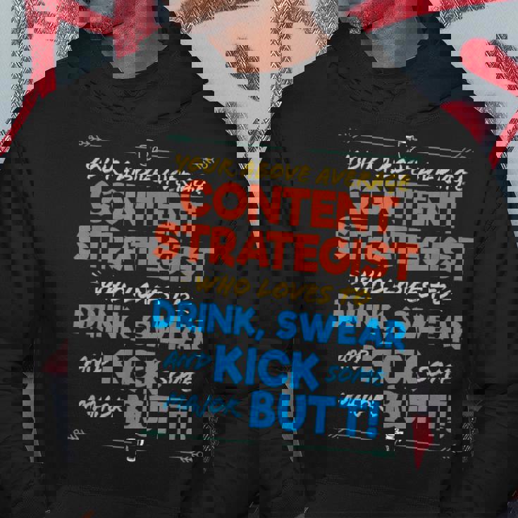 Content Strategist Job Drink & Swear Humor Joke Hoodie Unique Gifts
