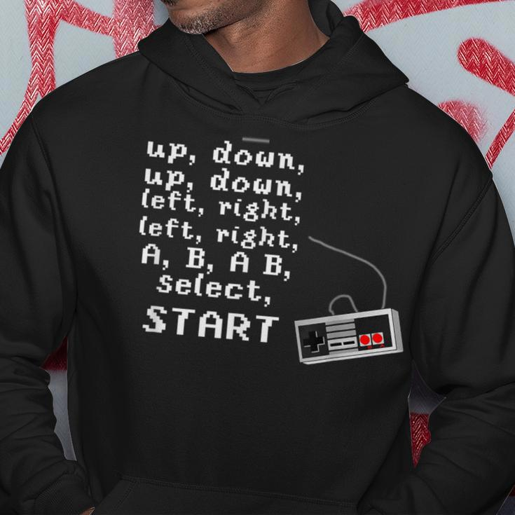 Contra Cheat Code Up Down Left Right A B Select Start Gamer Hoodie Unique Gifts
