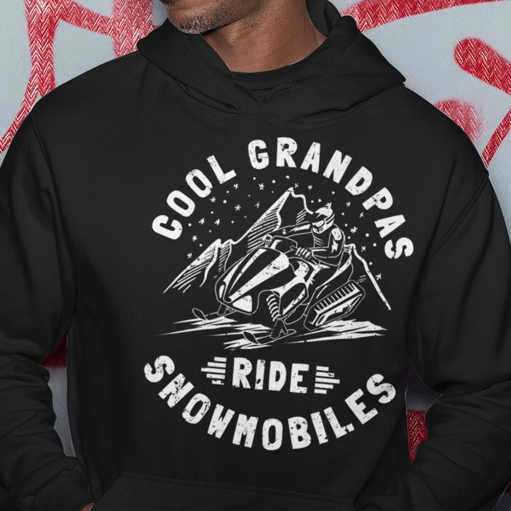 Cool Grandpas Ride Snowmobiles Grandpa Snowmobiler Hoodie Funny Gifts