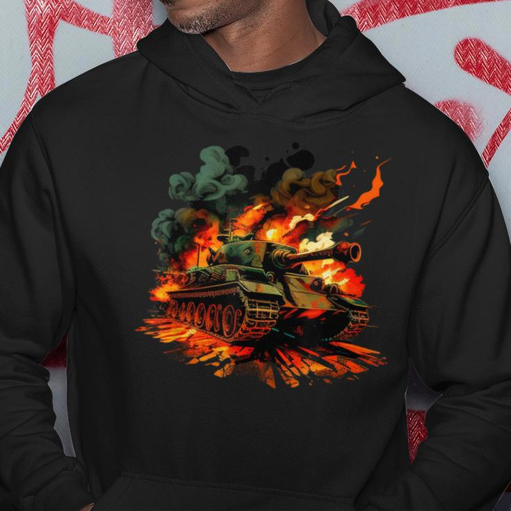 Cool Tank On Flames For Military Tank Lovers Hoodie Unique Gifts