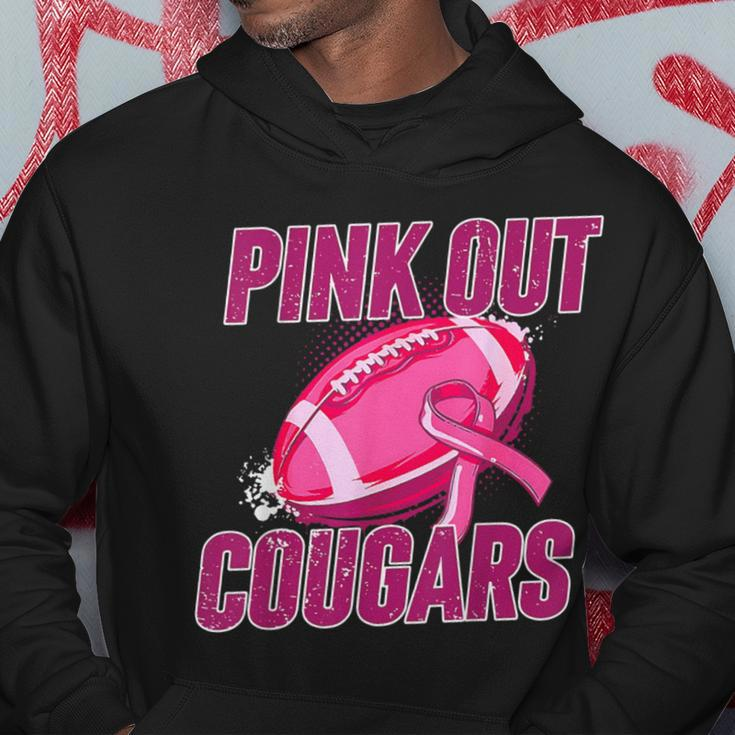 Cougars Pink Out Football Tackle Breast Cancer Hoodie Unique Gifts