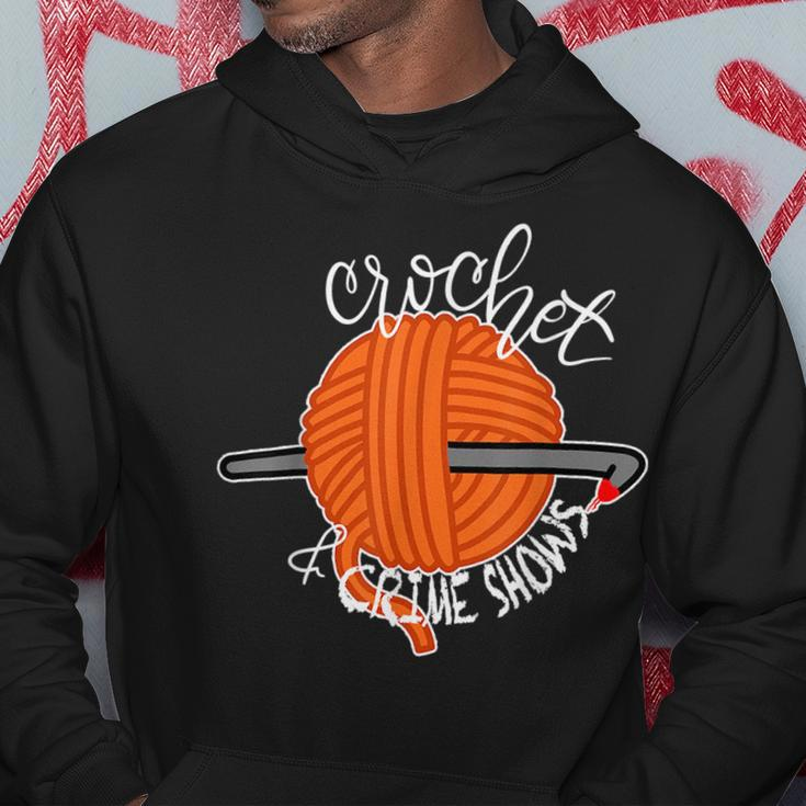 Crochet And Crimes Shows Funny True Crime Crocheting Lover Hoodie Unique Gifts