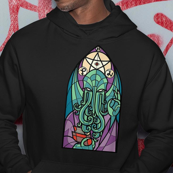 Cthulhu Church Stained Glass Cosmic Horror Monster Church Hoodie Unique Gifts