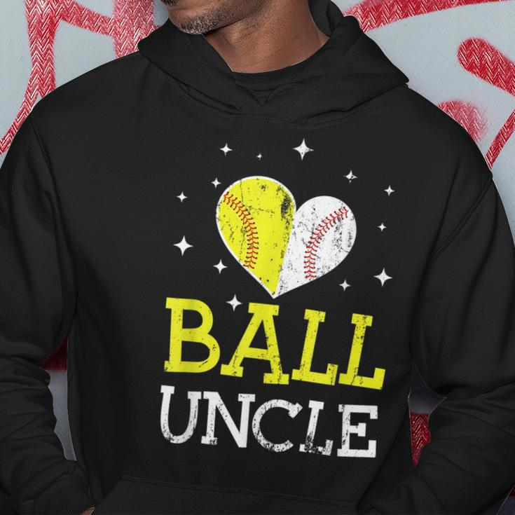 Cute Baseball And Softball Uncle Funny Uncle Lover Gift Hoodie Unique Gifts