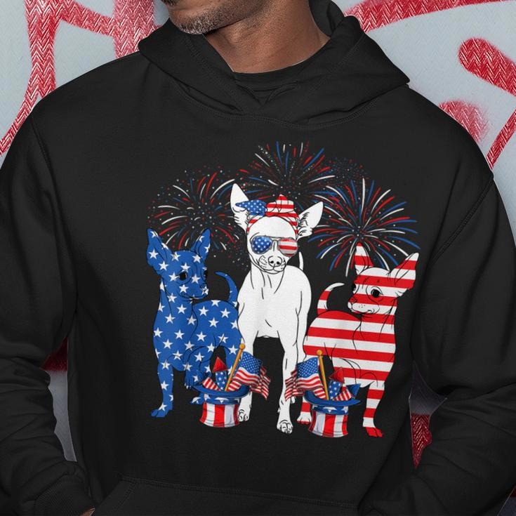 Cute Chihuahua Dogs American Flag Indepedence Day July 4Th Hoodie Unique Gifts