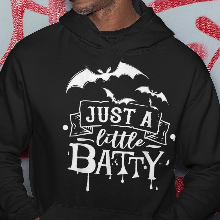 Cute And Creepy Halloween Just A Little Batty Witch Lover Hoodie Unique Gifts
