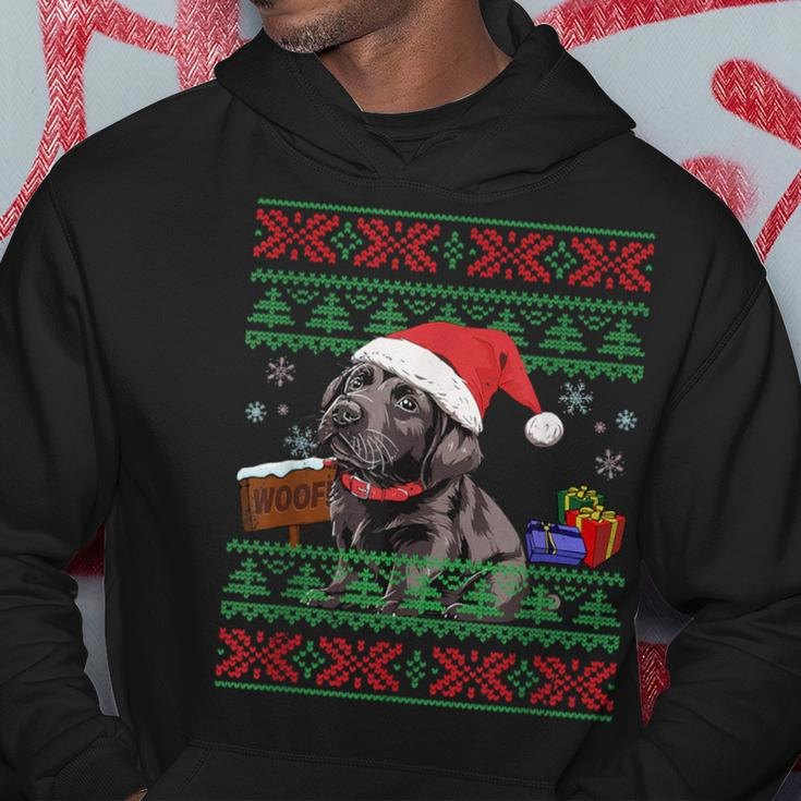 Cute Labrador Retriever Dog Santa Hat Ugly Christmas Sweater Hoodie Unique Gifts