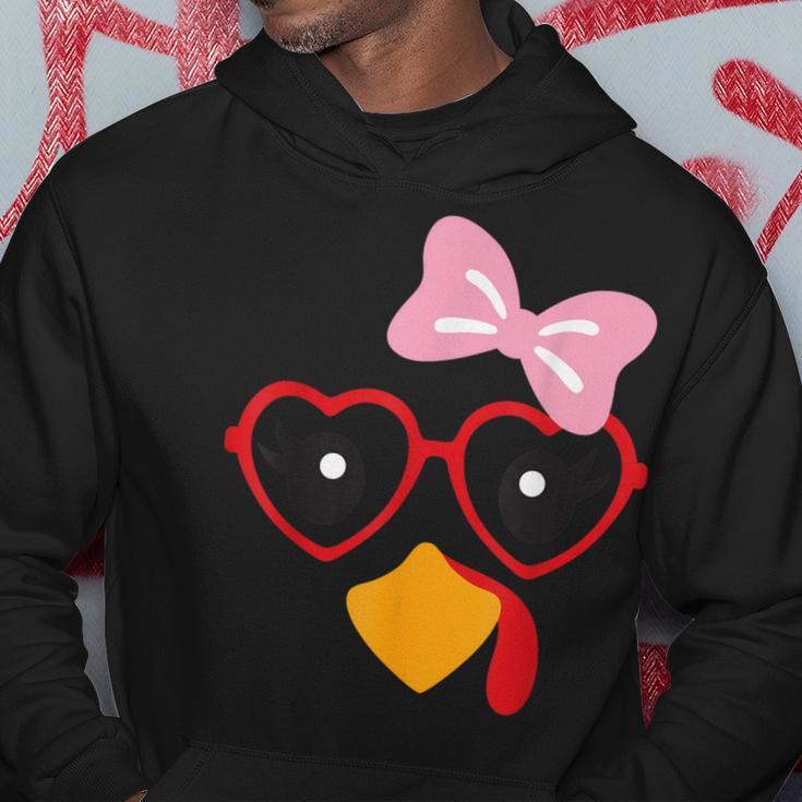 Cute Turkey Face Heart Sunglasses Thanksgiving Costume Hoodie Funny Gifts