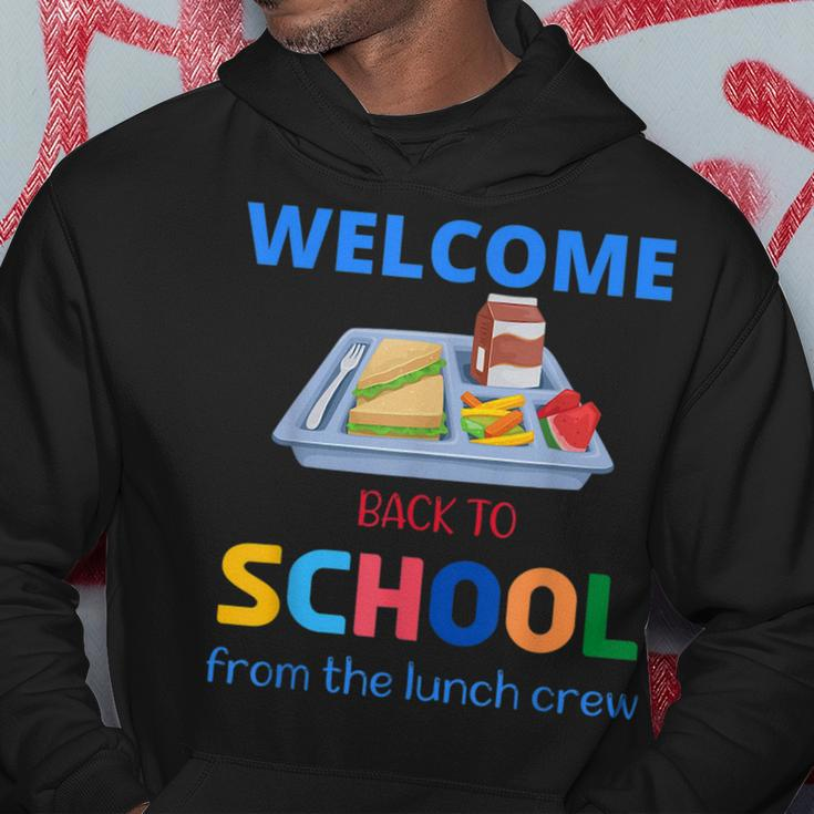 Cute Welcome Back To School From The Lunch Crew Lunch Lady Hoodie Funny Gifts