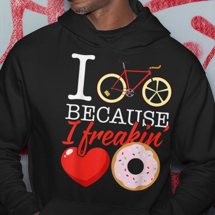 I Cycle Because I Freakin' Love Donuts Cycling Hoodie Unique Gifts