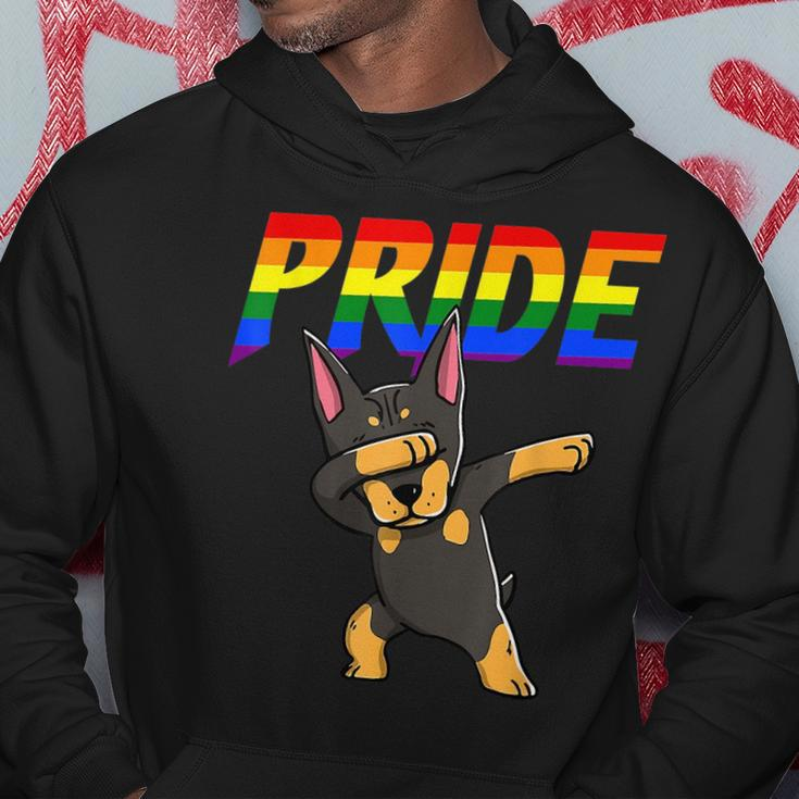 Dabbing Doberman Pinscher Lesbian Gay Lgbt Pride Hoodie Unique Gifts