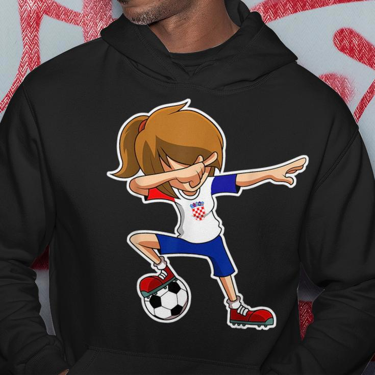 Dabbing Soccer Girl Croatia Croatian Flag Jersey Hoodie Unique Gifts