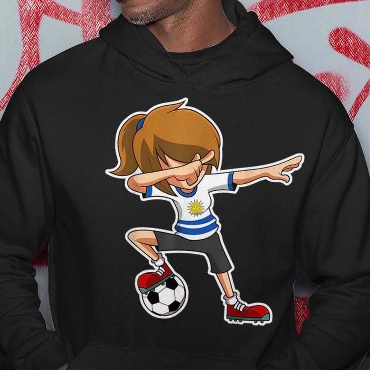Dabbing Soccer Girl Uruguay Uruguayan Flag Jersey Hoodie Unique Gifts