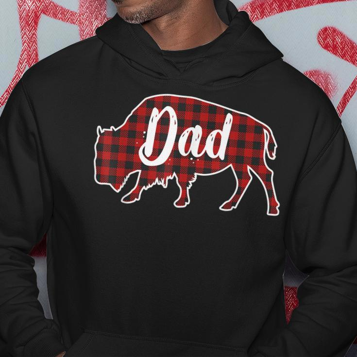 Dad Bison Buffalo Red Plaid Christmas Pajama Family Gift Hoodie Unique Gifts