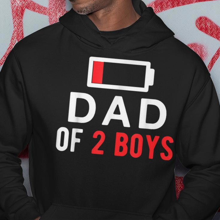 Dad Of 2 Boys Battery Low Gift From Son Fathers Day Hoodie Unique Gifts