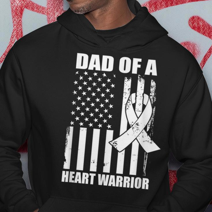 Dad Of A Heart Warrior Heart Disease Awareness Hoodie Funny Gifts