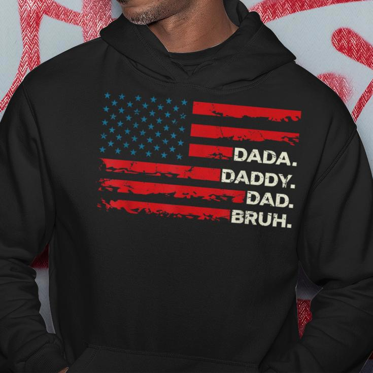 Dada Daddy Dad Bruh Fathers Day Vintage Us Flag Gifts Mens Hoodie Unique Gifts