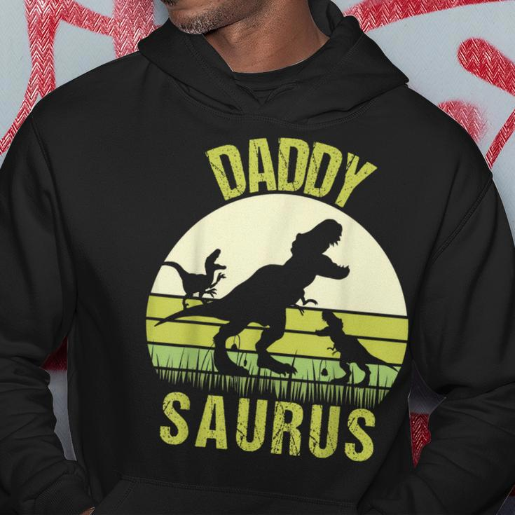 Daddy Dinosaur Daddysaurus 2 Two Kids Fathers Day Hoodie Unique Gifts