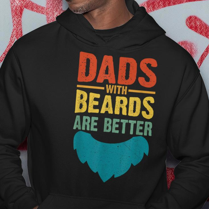 Dads With Beards Are Better Vintage Funny Fathers Day Joke Hoodie Unique Gifts