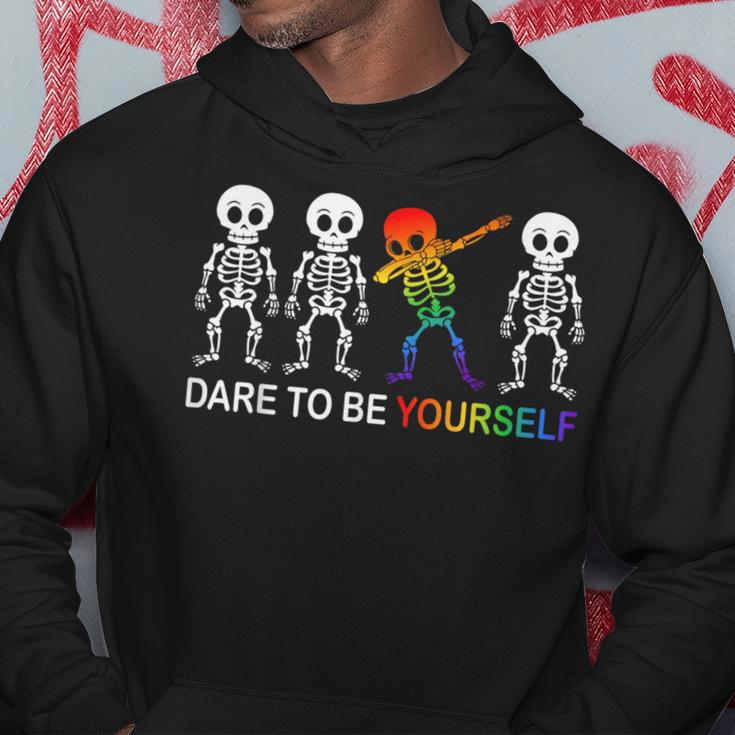 Dare To Be Yourself | Cute Lgbt Les Gay Pride Men Boys Hoodie Unique Gifts