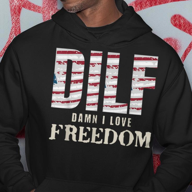 Dilf Damn I Love Freedom 4Th Of July Funny Patriotic Patriotic Funny Gifts Hoodie Unique Gifts