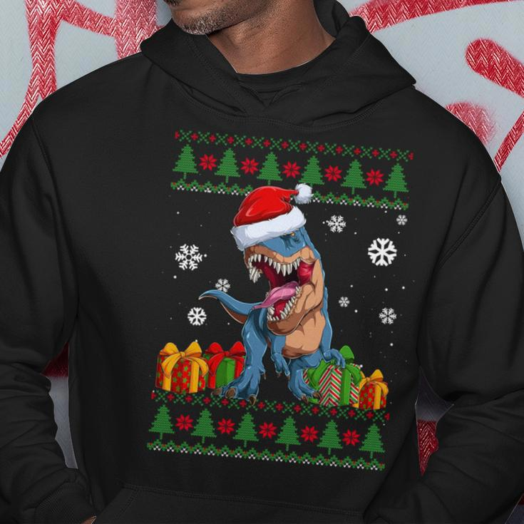 Dinosaur Lovers Dinosaur Santa Hat Ugly Christmas Sweater Hoodie Unique Gifts