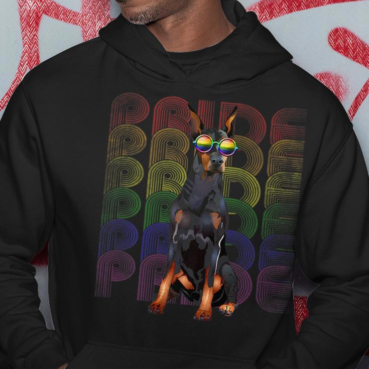 Doberman Lgbt-Q Flag Gay Pride Lesbian Funny Dog Lgbt Month Hoodie Unique Gifts