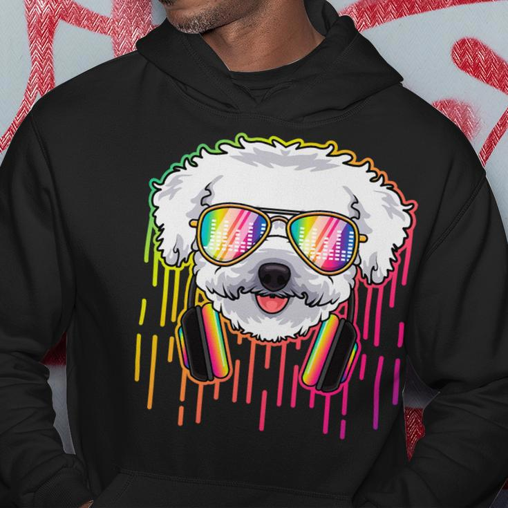 Dog Bichon Frise Music Bichon Frise Dj With Headphones Musical Dog Lovers 302 Hoodie Unique Gifts