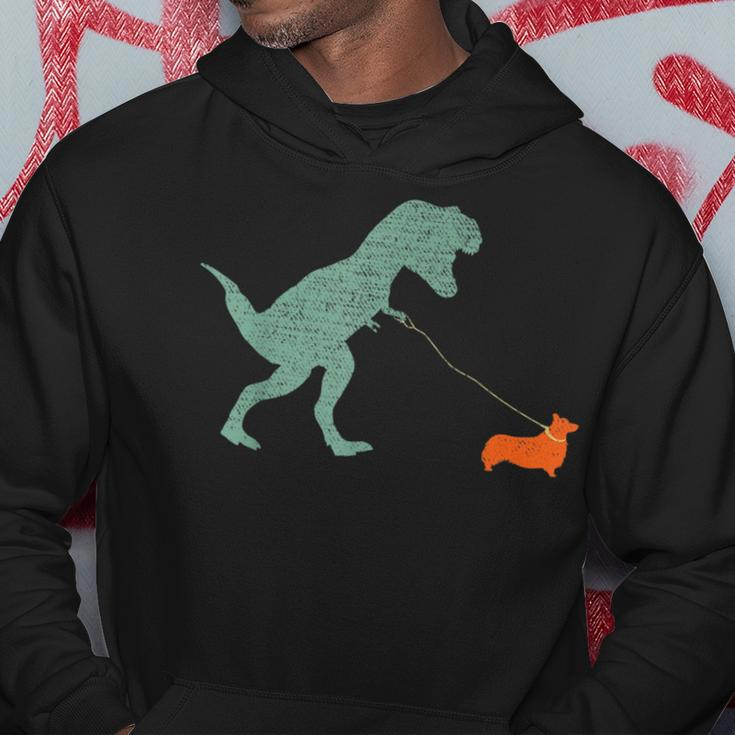 Dog Dinosaur - Vintage Tyrannosaurus Rex & Corgi Hoodie Unique Gifts