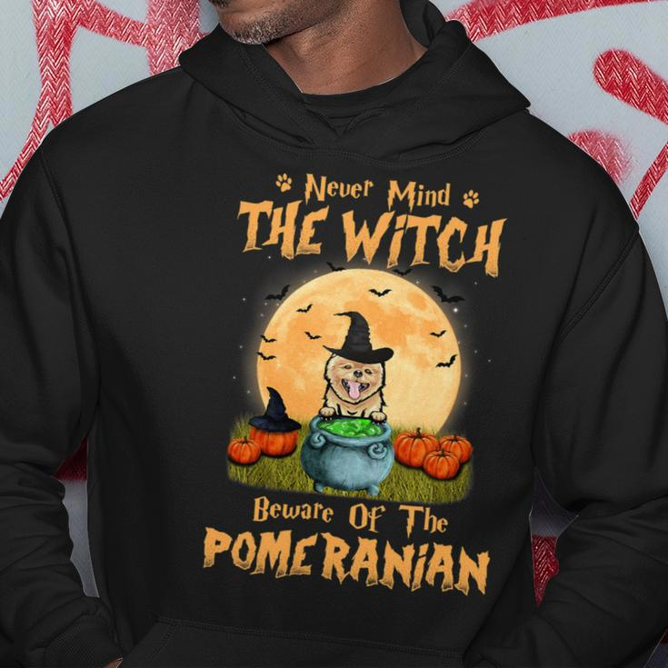 Dog Pomeranian Never Mind The Witch Beware Of Pomeranian Dog Halloween 3 Hoodie Unique Gifts