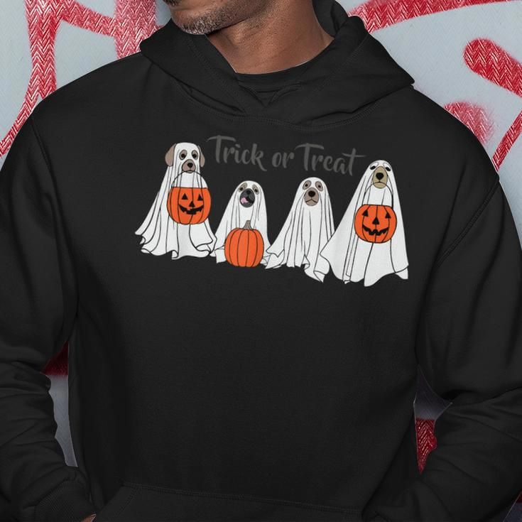 Dogs In Ghost Costume Trick Or Treat Halloween Hoodie Unique Gifts