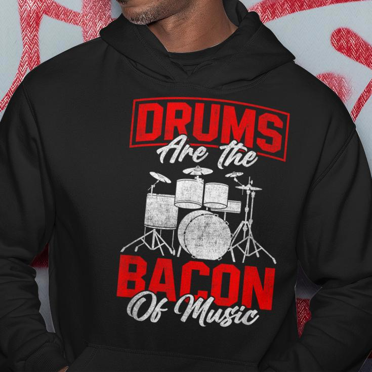 Drums Are The Bacon Of Music Bbq Meat Drumming Hoodie Unique Gifts