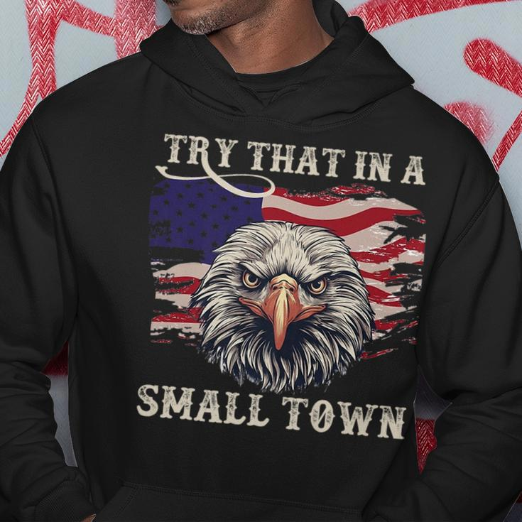 Eagle American Flag Vintage Retro Try That In My Town Hoodie Funny Gifts