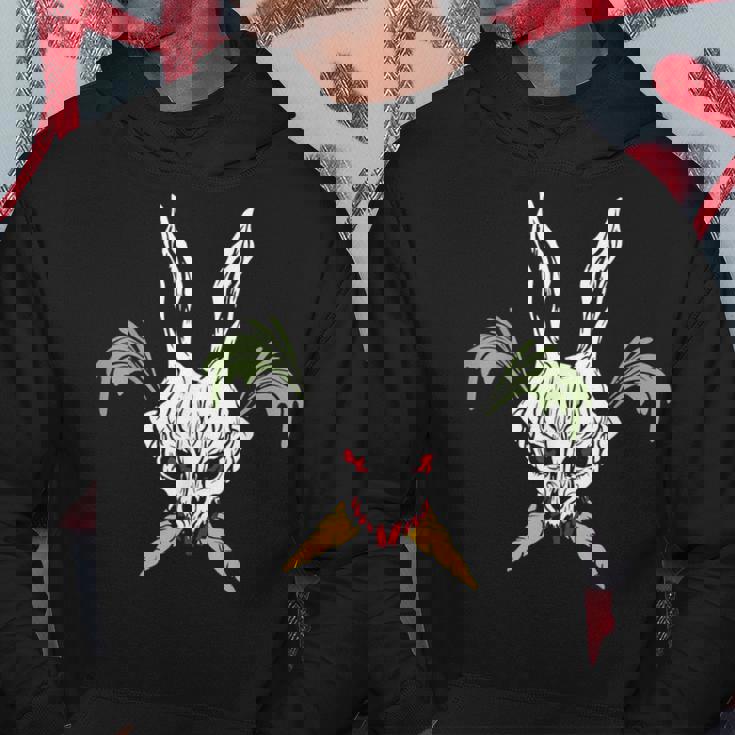 Easter Jolly Bunny Skull Horror Carrot Crossbones Easter Hoodie Unique Gifts