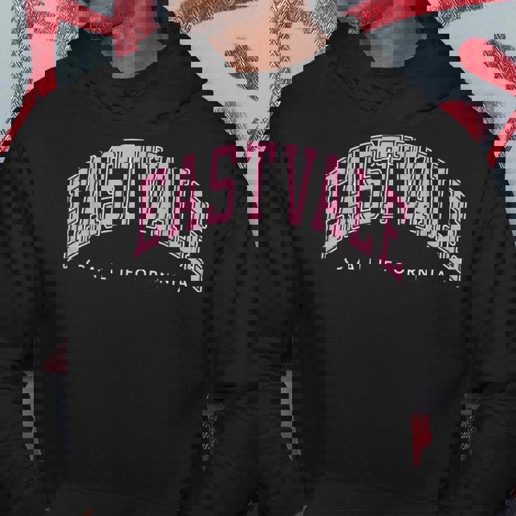 Eastvale California Ca Varsity Style Pink Text Hoodie Unique Gifts