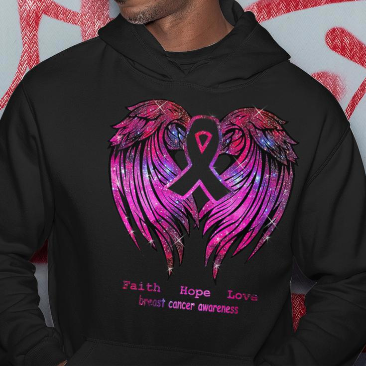 Faith Hope Love Wings Breast Cancer Awareness Back Hoodie Unique Gifts