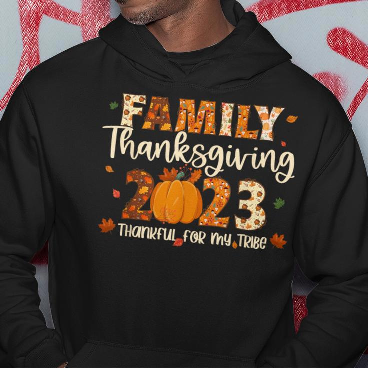 Family Thanksgiving 2023 Thankful For My Tribe Group Autumn Hoodie Funny Gifts
