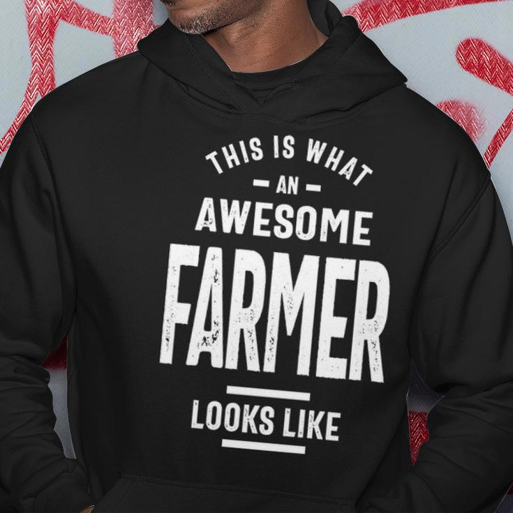 Farmer Name Gift This Is What An Awesome Farmer Looks Like Hoodie Funny Gifts