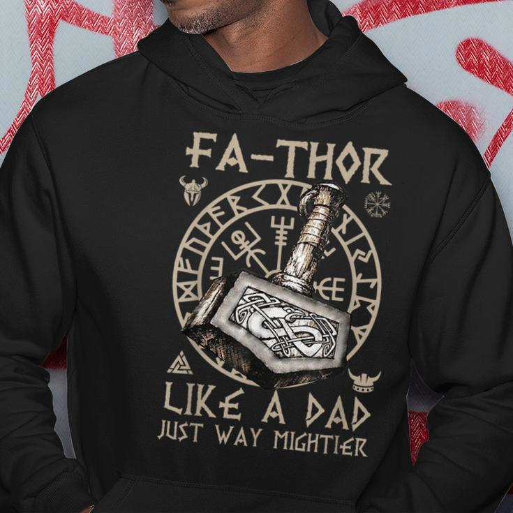 Fathor - Like A Dad Just Way Mightier Fathers Day Viking Hoodie Funny Gifts