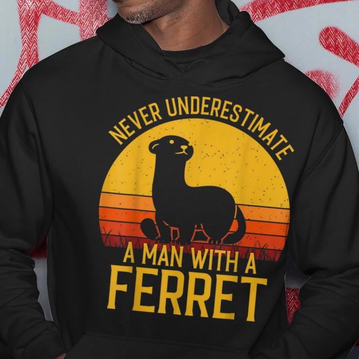 Ferret Never Underestimate A Man With A Ferret Gift For Mens Hoodie Funny Gifts