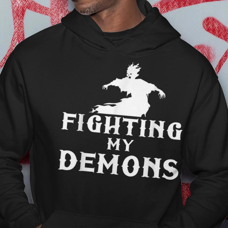 Fighting My Demons Satan Devil Satanic Occult Satanism Witch Witch Hoodie Unique Gifts