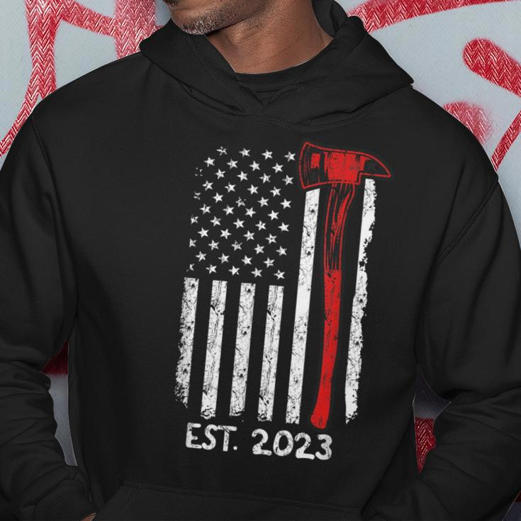 Firefighter Est 2023 Graduation 23 Fire Academy Exam Us Flag Hoodie Unique Gifts