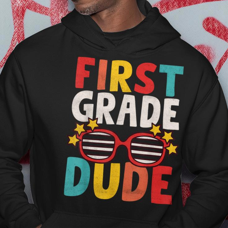 First 1St Grade Dude First Day Of School Student Kids Boys Hoodie Unique Gifts