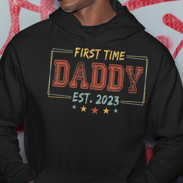 First Time Dad Fathers Day Promoted To Daddy Est 2023 Hoodie Funny Gifts