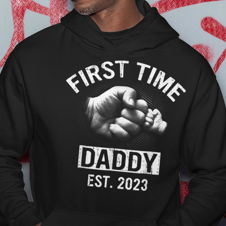 First Time Daddy New Dad Est 2023 Fathers Day Gift Hoodie Funny Gifts